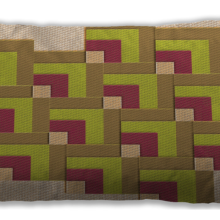Patterned Rectangular Red Lumbar Throw Pillow, 13 inch by 19 inch, lbpat1434org