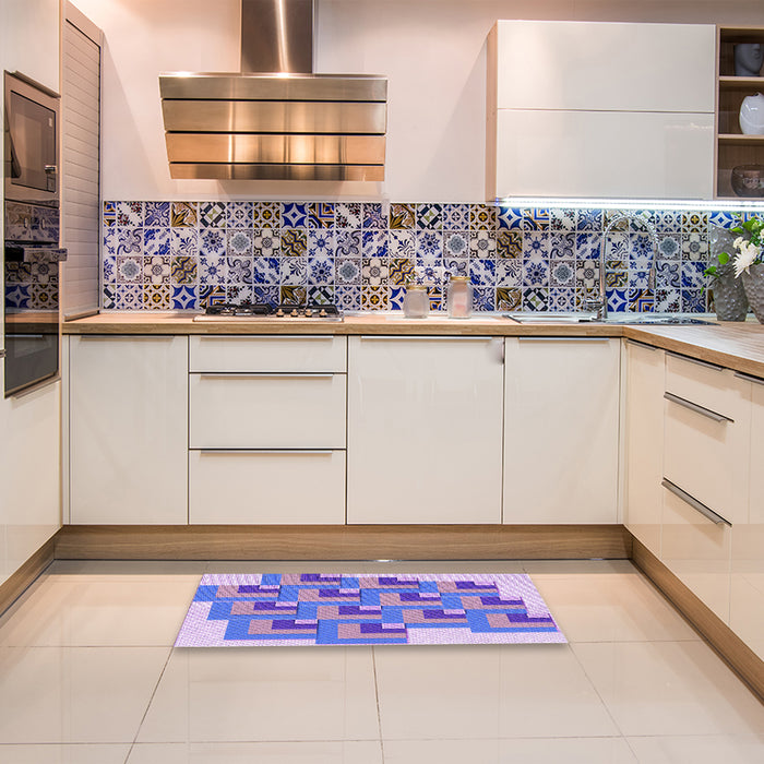 Patterned Mauve Purple Rug in a Kitchen, pat1434pur