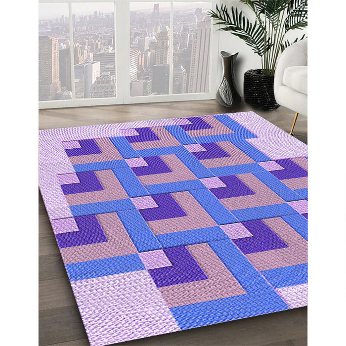 Patterned Mauve Purple Rug in Family Room, pat1434pur