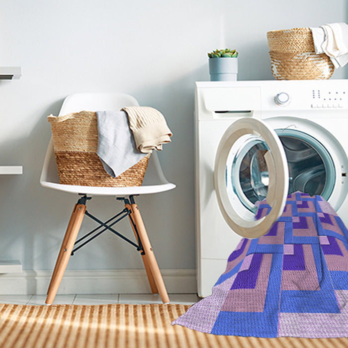 Machine Washable Transitional Mauve Purple Rug in a Washing Machine, wshpat1434pur