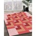 Machine Washable Transitional Light Salmon Pink Rug in a Family Room, wshpat1434rd