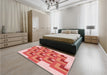 Patterned Light Salmon Pink Rug in a Bedroom, pat1434rd