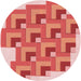 Square Patterned Light Salmon Pink Rug, pat1434rd