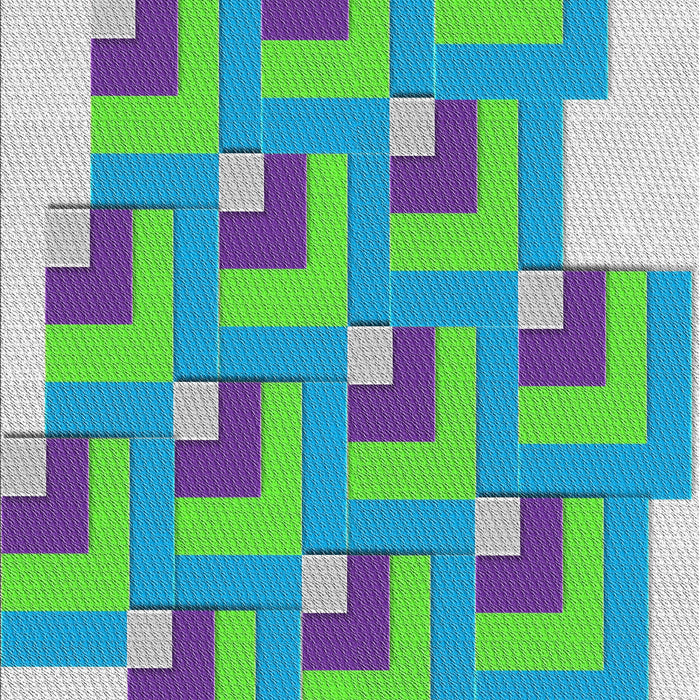 Patterned Steel Blue Novelty Rug, pat1434