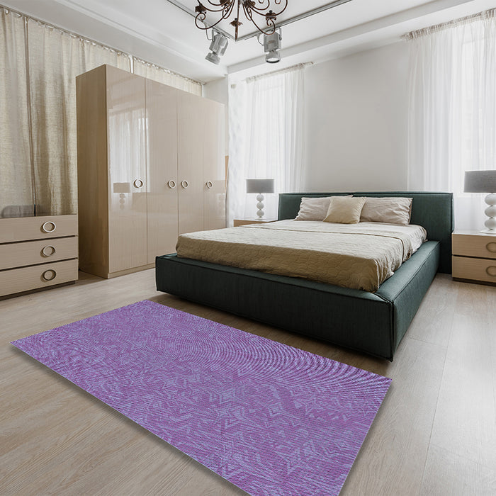 Patterned Purple Rug in a Bedroom, pat1435lblu