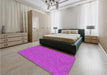 Patterned Fuchsia Magenta Purple Rug in a Bedroom, pat1435pur