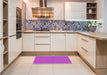 Patterned Fuchsia Magenta Purple Rug in a Kitchen, pat1435pur