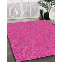 Patterned Deep Pink Novelty Rug, pat1435