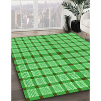 Patterned Neon Green Rug, pat1436grn