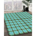 Machine Washable Transitional Turquoise Green Rug in a Family Room, wshpat1436lblu