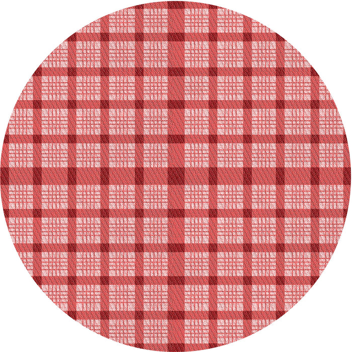 Square Patterned Light Coral Pink Rug, pat1436rd