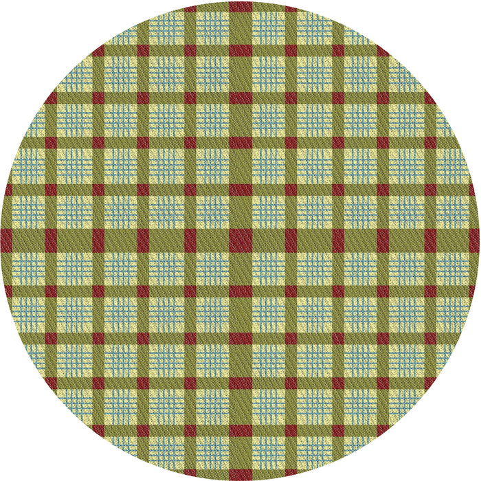 Square Machine Washable Transitional Green Rug, wshpat1436