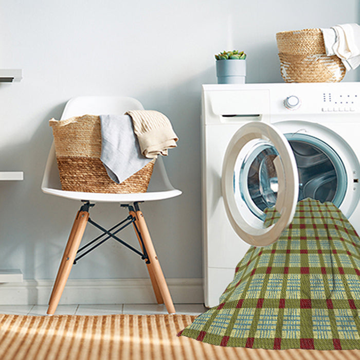 Machine Washable Transitional Green Rug in a Washing Machine, wshpat1436