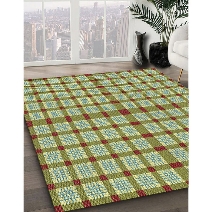 Machine Washable Transitional Green Rug in a Family Room, wshpat1436