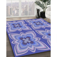 Patterned Purple Mimosa Purple Rug, pat1437blu