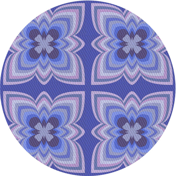 Square Machine Washable Transitional Purple Mimosa Purple Rug in a Living Room, wshpat1437blu