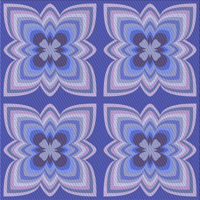 Round Patterned Purple Mimosa Purple Rug, pat1437blu