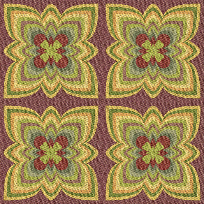 Round Patterned Sienna Brown Rug, pat1437brn