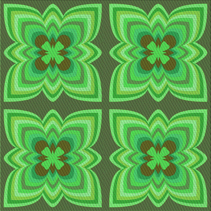 Round Patterned Dark Lime Green Rug, pat1437grn