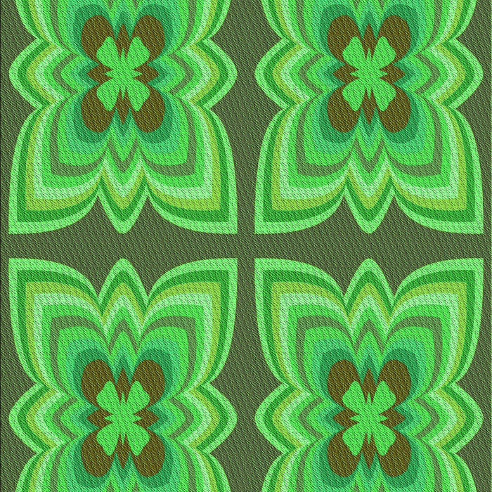 Patterned Dark Lime Green Rug, pat1437grn