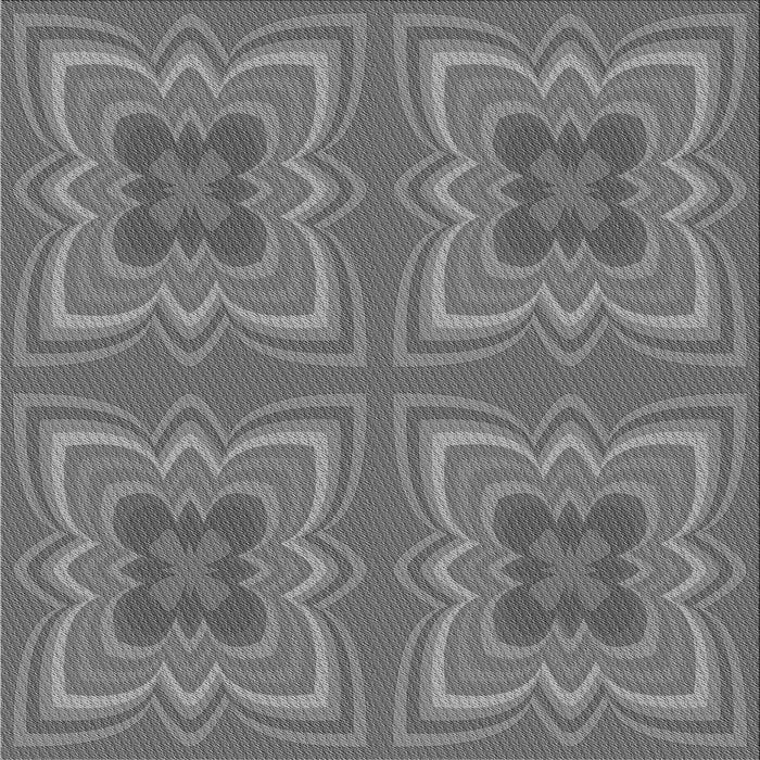 Round Patterned Carbon Gray Rug, pat1437gry