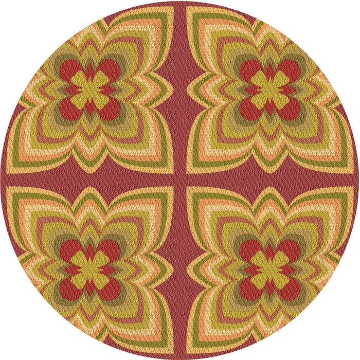 Square Patterned Red Rug, pat1437org