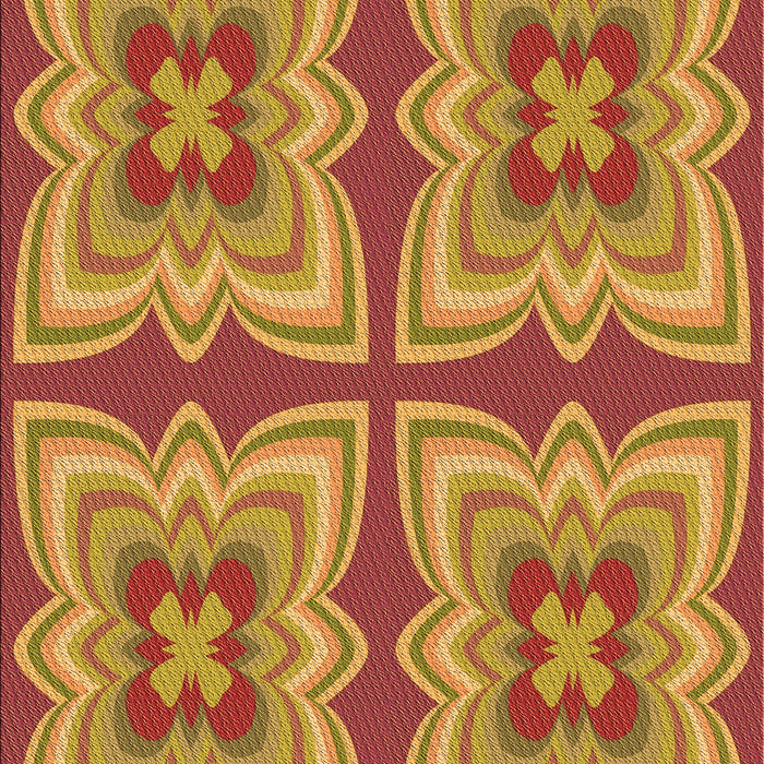 Patterned Red Rug, pat1437org