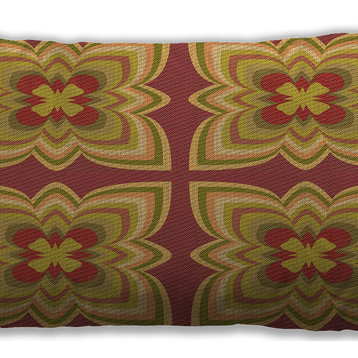 Patterned Rectangular Red Lumbar Throw Pillow, 13 inch by 19 inch, lbpat1437org