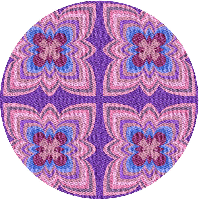Square Patterned Orchid Purple Rug, pat1437pur