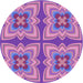 Square Patterned Orchid Purple Rug, pat1437pur