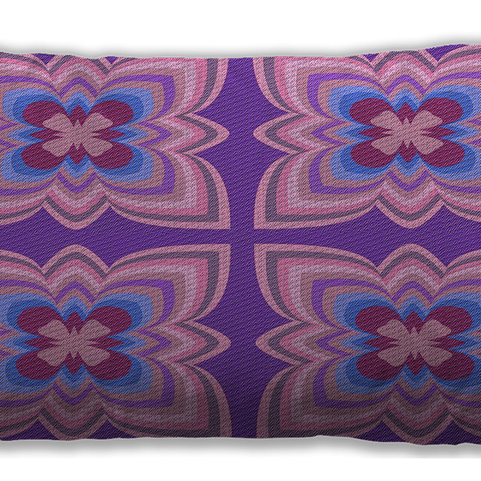 Patterned Rectangular Orchid Purple Lumbar Throw Pillow, 13 inch by 19 inch, lbpat1437pur