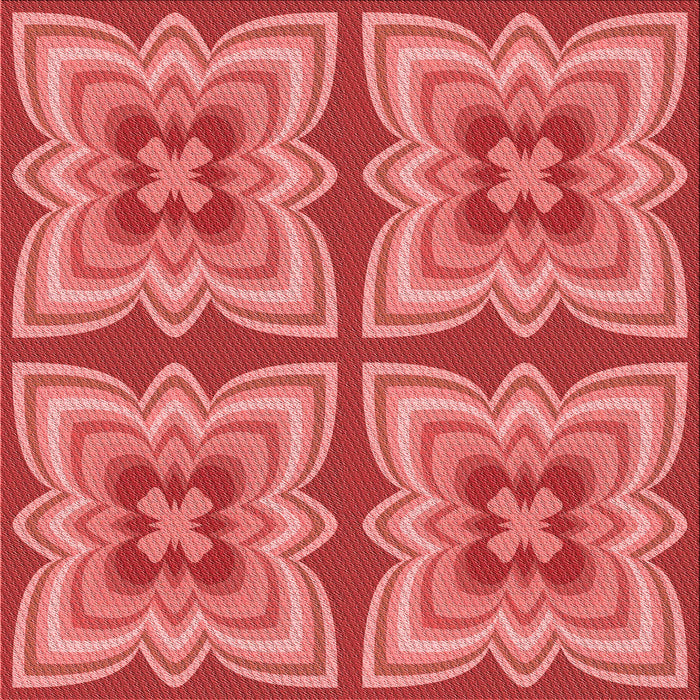 Round Patterned Red Rug, pat1437rd