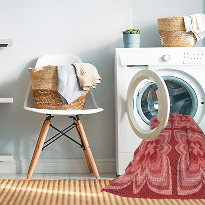 Machine Washable Transitional Red Rug in a Washing Machine, wshpat1437rd