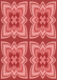 Machine Washable Transitional Red Rug, wshpat1437rd