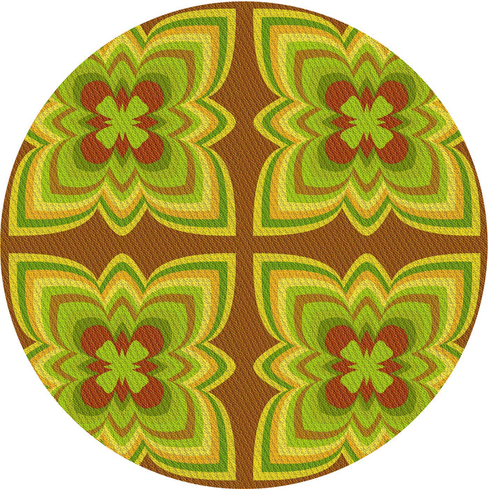 Square Patterned Green Rug, pat1437yw