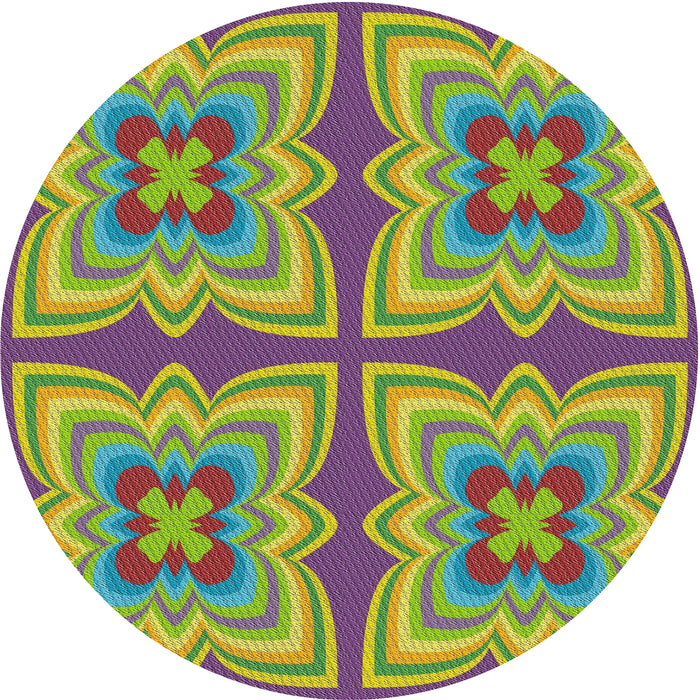 Sideview of Patterned Yellow Green Novelty Rug, pat1437