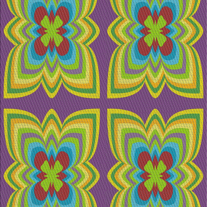 Patterned Yellow Green Novelty Rug, pat1437