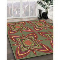 Patterned Fire Brick Red Rug, pat1438brn