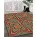 Patterned Fire Brick Red Rug in Family Room, pat1438brn