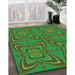 Patterned Army Green Rug in Family Room, pat1438grn