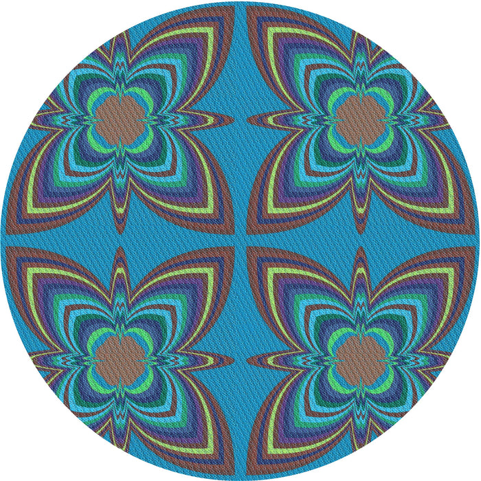 Square Machine Washable Transitional Dark Turquoise Green Rug in a Living Room, wshpat1438lblu