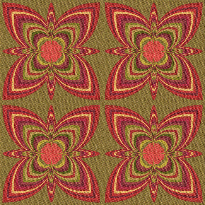 Round Patterned Red Rug, pat1438org