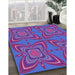 Machine Washable Transitional Blue Lotus Blue Rug in a Family Room, wshpat1438pur