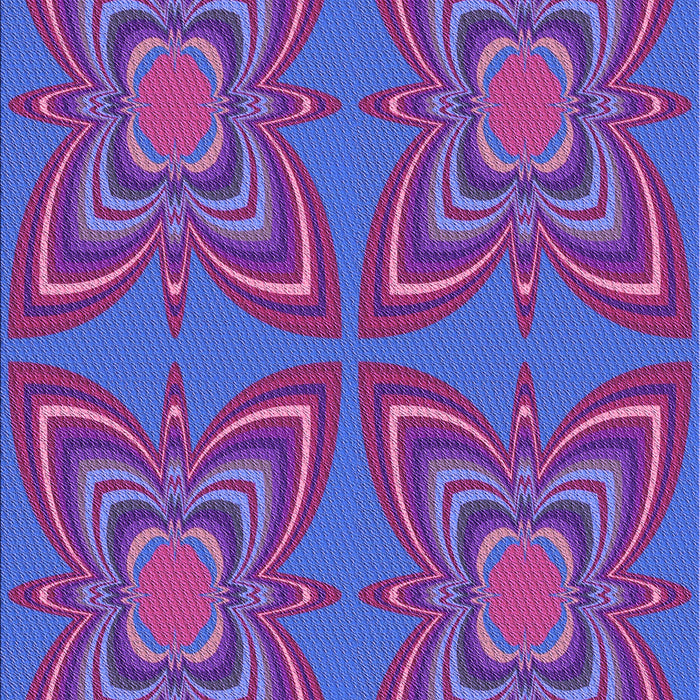 Patterned Blue Lotus Blue Rug, pat1438pur