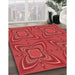 Patterned Red Rug in Family Room, pat1438rd