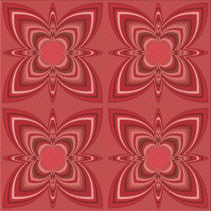 Round Patterned Red Rug, pat1438rd