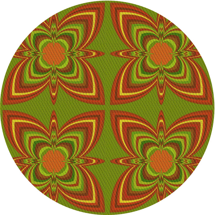 Square Patterned Pistachio Green Rug, pat1438yw