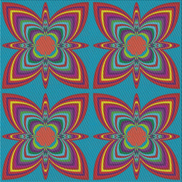 Square Patterned Blue Green Modern Rug, pat1438