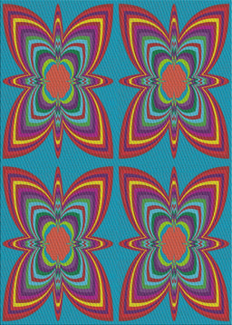 Patterned Blue Green Modern Rug, pat1438