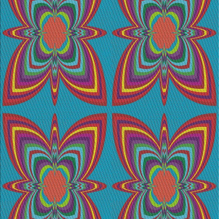 Patterned Blue Green Modern Rug, pat1438